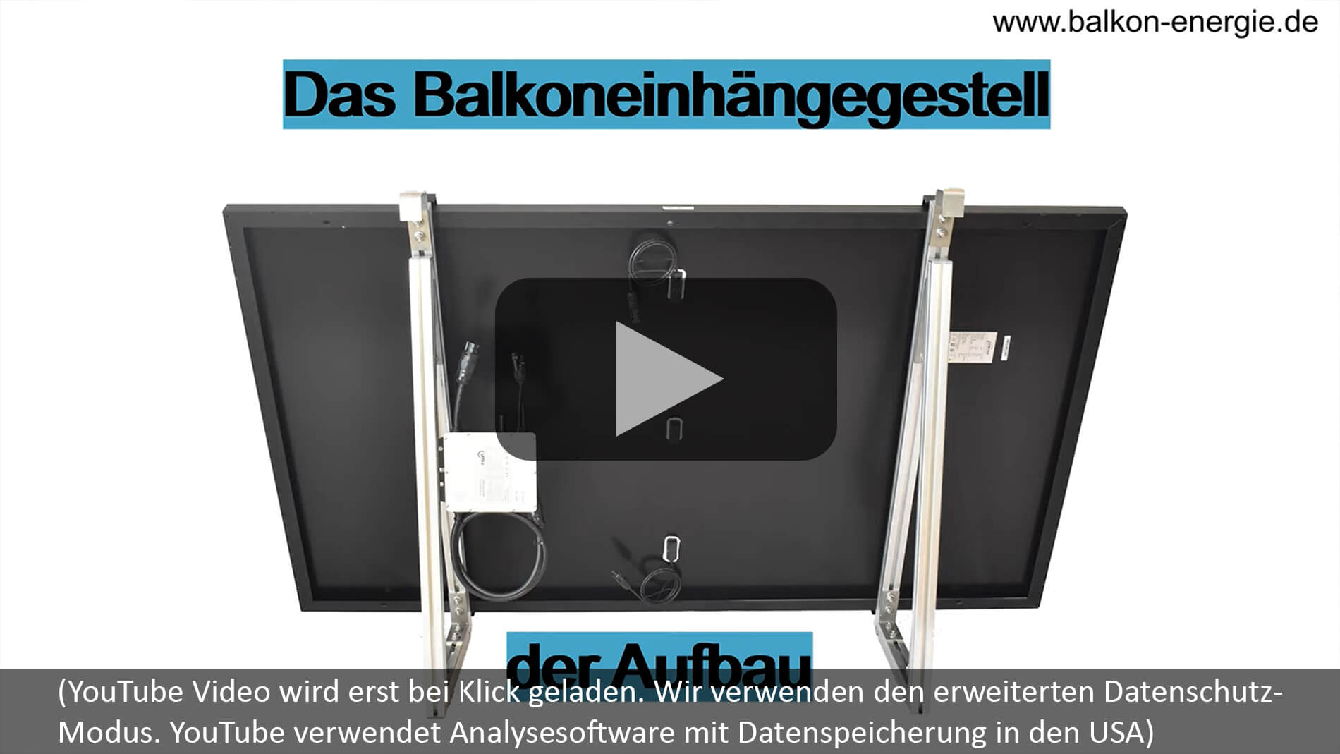 Mini PV Einhängegestell Aufbau / Installation Erklärvideo Balkonkraftwerk Einhängegestell Aufbau / Installation Erklärvideo